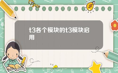 t3各个模块的t3模块启用