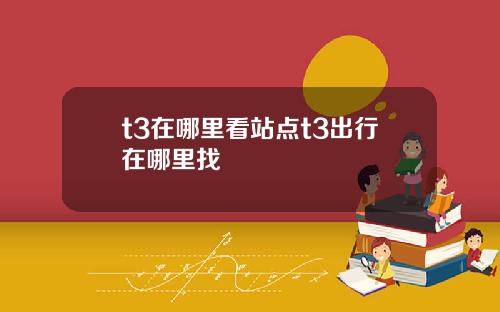 t3在哪里看站点t3出行在哪里找