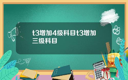 t3增加4级科目t3增加三级科目