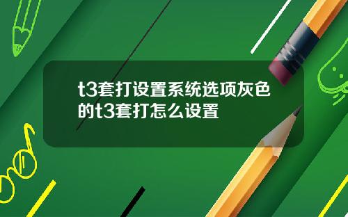t3套打设置系统选项灰色的t3套打怎么设置