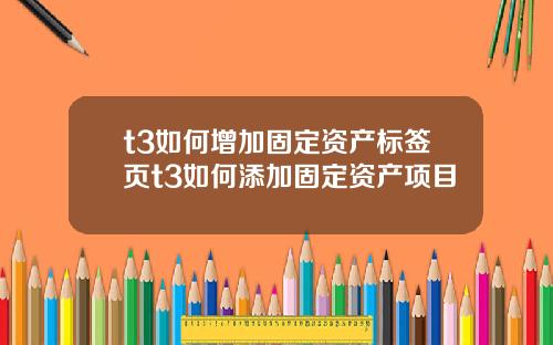 t3如何增加固定资产标签页t3如何添加固定资产项目