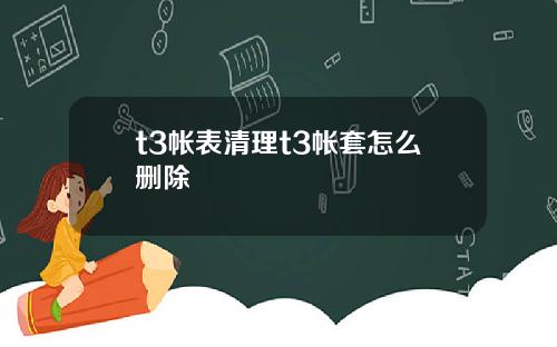 t3帐表清理t3帐套怎么删除