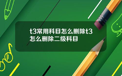 t3常用科目怎么删除t3怎么删除二级科目
