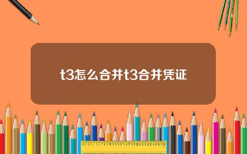 t3怎么合并t3合并凭证