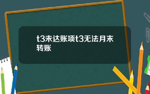 t3未达账项t3无法月末转账
