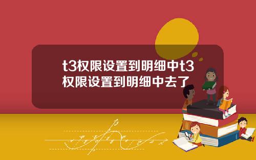 t3权限设置到明细中t3权限设置到明细中去了