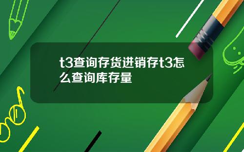 t3查询存货进销存t3怎么查询库存量