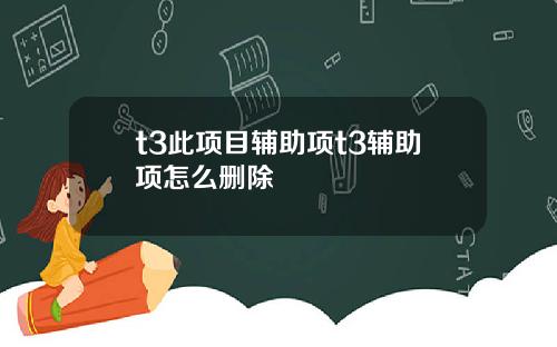 t3此项目辅助项t3辅助项怎么删除
