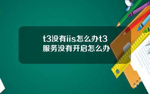 t3没有iis怎么办t3服务没有开启怎么办