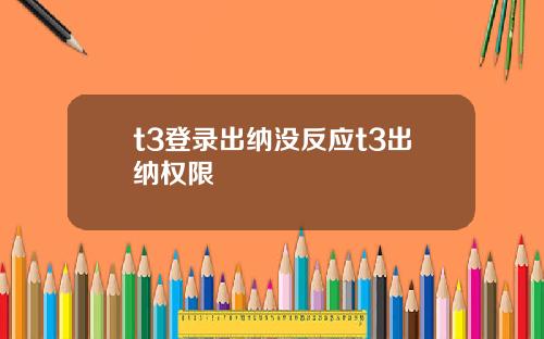 t3登录出纳没反应t3出纳权限