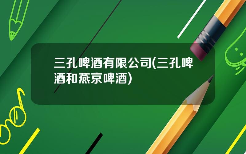 三孔啤酒有限公司(三孔啤酒和燕京啤酒)