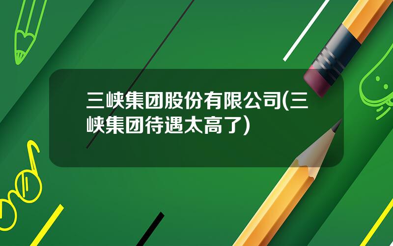 三峡集团股份有限公司(三峡集团待遇太高了)