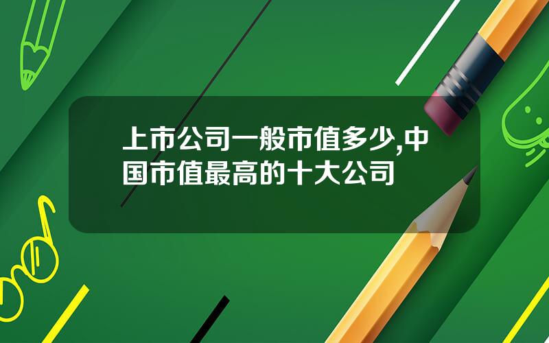 上市公司一般市值多少,中国市值最高的十大公司