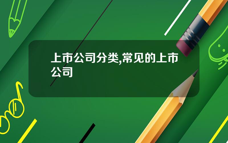 上市公司分类,常见的上市公司