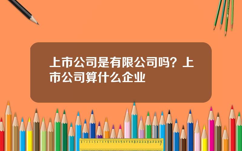 上市公司是有限公司吗？上市公司算什么企业