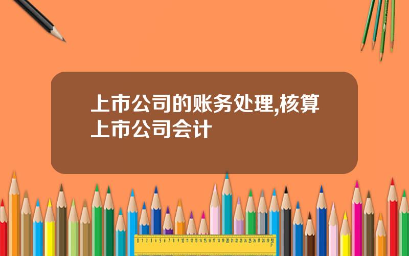 上市公司的账务处理,核算上市公司会计