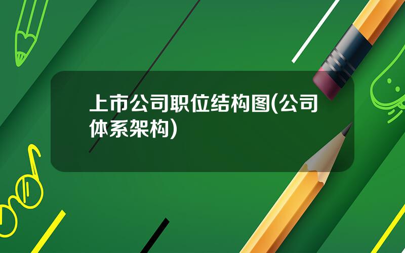 上市公司职位结构图(公司体系架构)