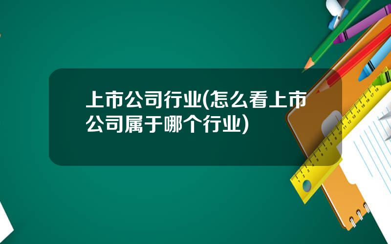 上市公司行业(怎么看上市公司属于哪个行业)