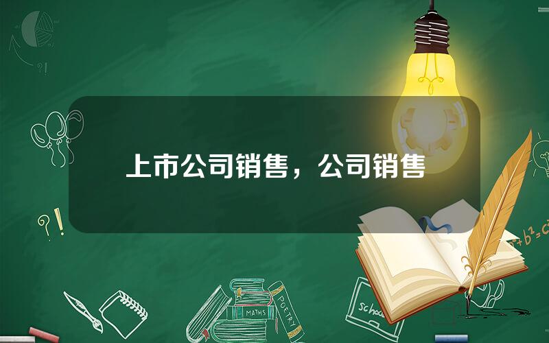 上市公司销售，公司销售