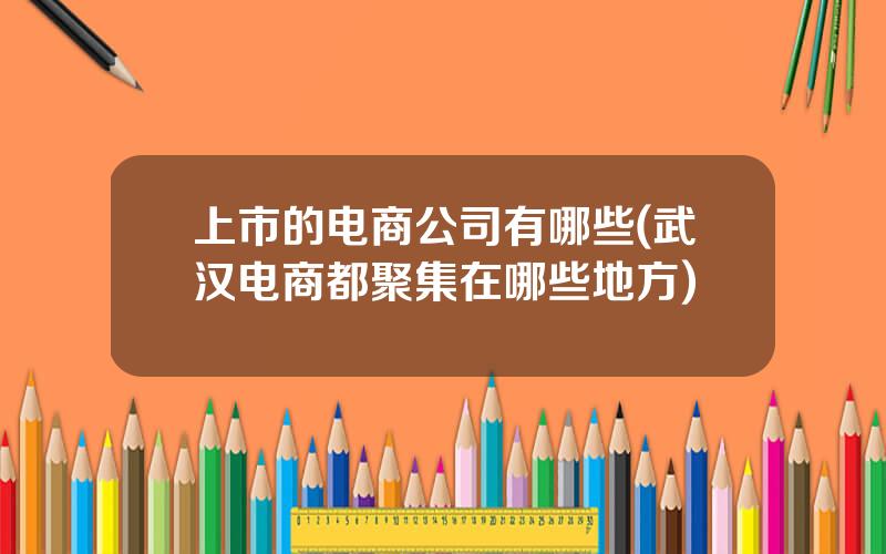上市的电商公司有哪些(武汉电商都聚集在哪些地方)