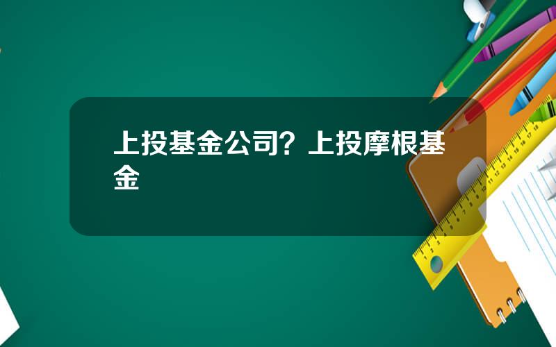 上投基金公司？上投摩根基金