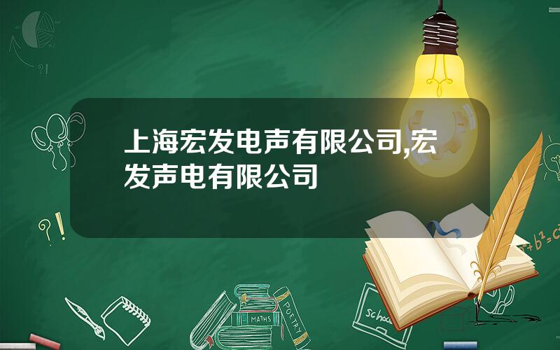 上海宏发电声有限公司,宏发声电有限公司