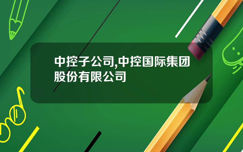 中控子公司,中控国际集团股份有限公司