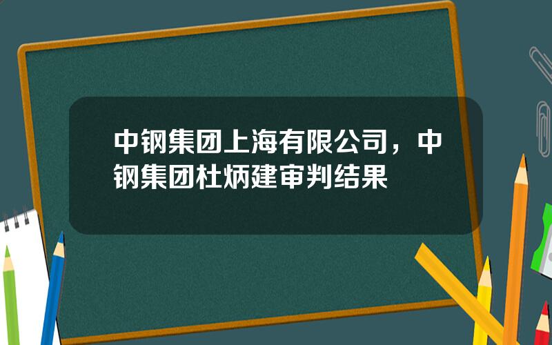 中钢集团上海有限公司，中钢集团杜炳建审判结果