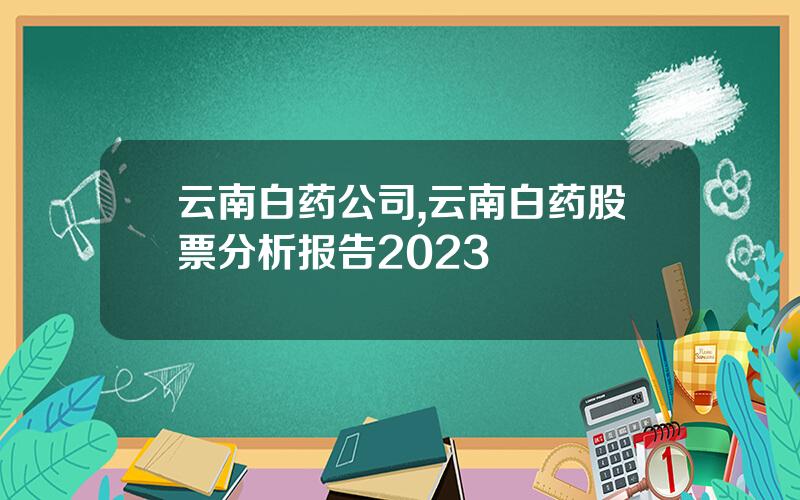云南白药公司,云南白药股票分析报告2023