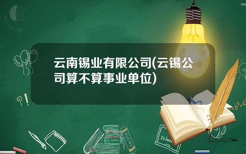 云南锡业有限公司(云锡公司算不算事业单位)