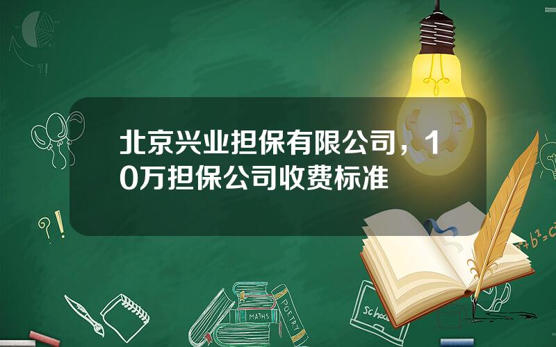 北京兴业担保有限公司，10万担保公司收费标准