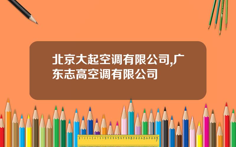 北京大起空调有限公司,广东志高空调有限公司