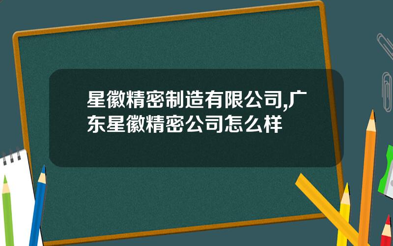 星徽精密制造有限公司,广东星徽精密公司怎么样