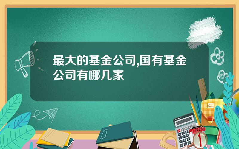 最大的基金公司,国有基金公司有哪几家