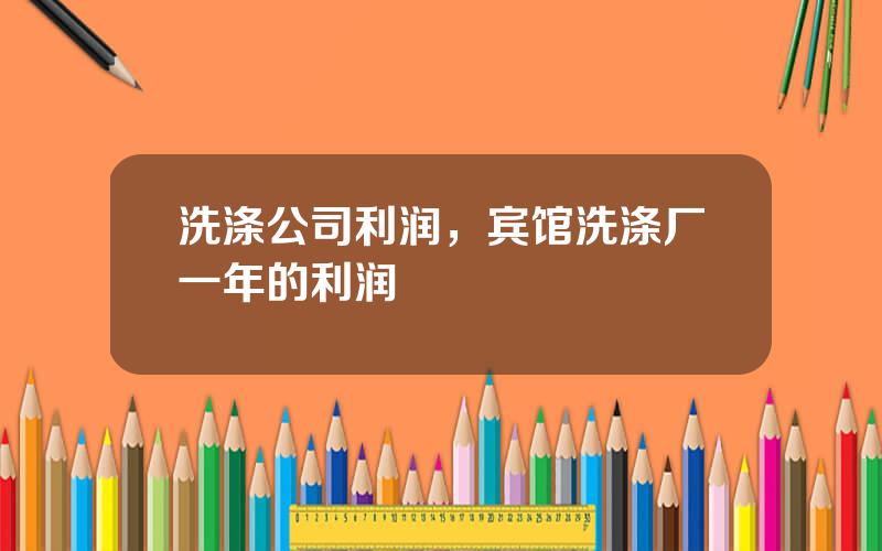 洗涤公司利润，宾馆洗涤厂一年的利润